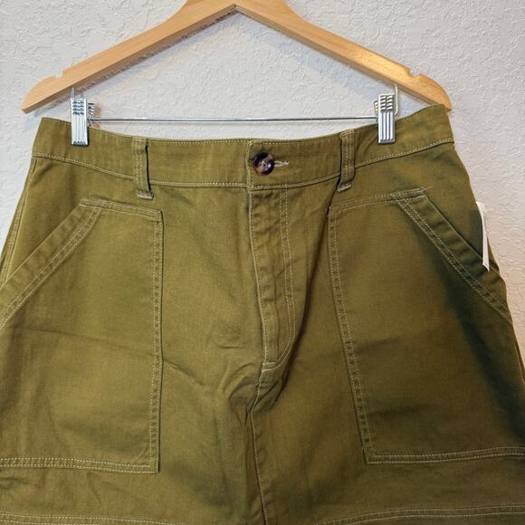 Old Navy Women's Olive Green Cotton Cargo Mini Skirt Size 18 NEW - Picture 5 of 7